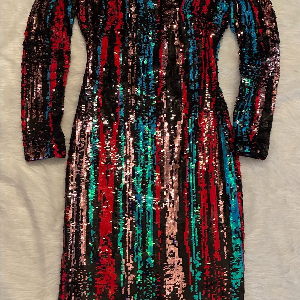 Dress the Population Multicolor Sequin Dress